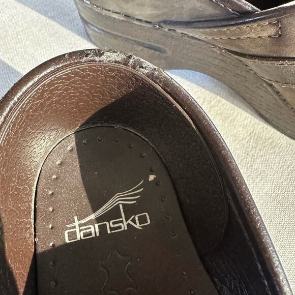 Dansko Brown Mules with Brass Buckle and Wooden Sole 38 - Picture 7 of 10